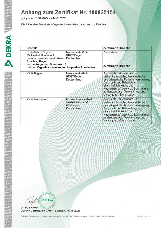 Energiemanagementsystem ISO 50001 - 2. Seite Kreiskliniken