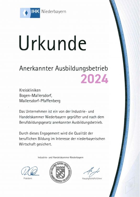 IHK Urkunde Ausbildungsbetrieb 2022 Karriere
